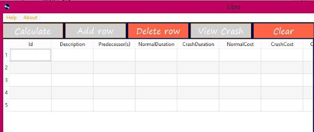 Figure 5.17 Main Window with button FREE PROJECT DOCUMENT ON AUTOMATION OF TIME COST TRADE OFF ANALYSIS