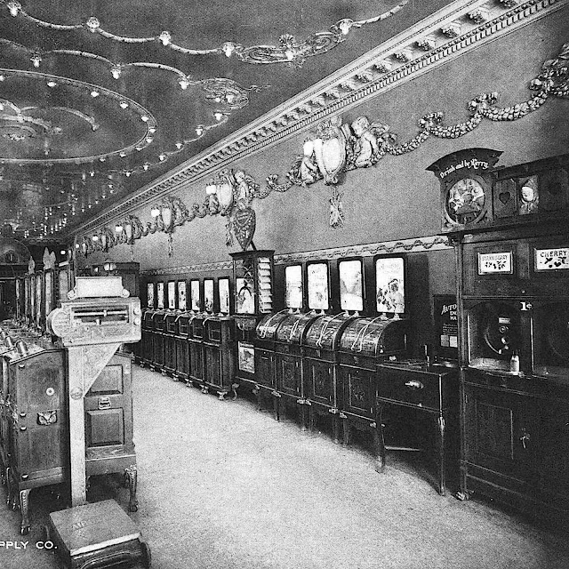 a 1909 penny arcade, detailed photograph