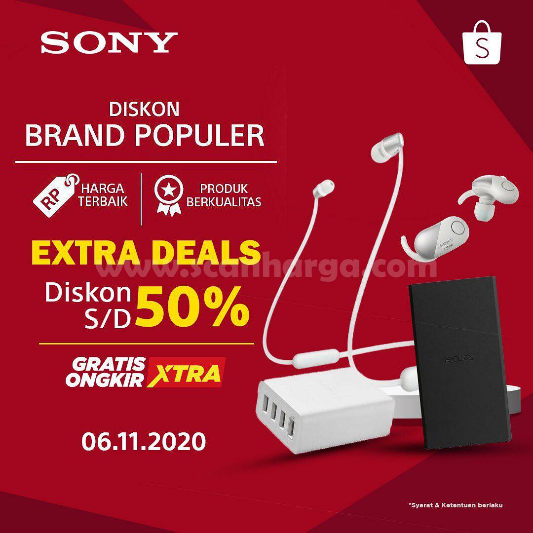 SONY Promo Extra Deals Diskon hingga 60% + Gratis Ongkir