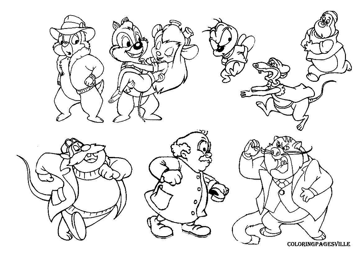 Here you can find lots of free Disney Coloring Pages that you can easily print out and give it to your kids Just click on the Chip and Dale Coloring Pages