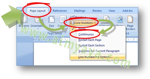  Gambar: Cara Merubah batas Margin Header dan Footer melalui ribbon Design pada Header and Footer Tools di Microsoft Word 2007
