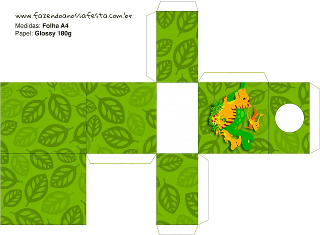 Dinosaurs Party Free Printable Box.