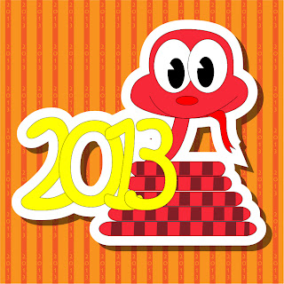 干支の蛇を描いた漫画風イラスト 2013 New Year snake backgrounds and illustrations in cartoonish style イラスト素材1