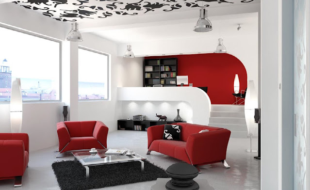 red black and white living room decorating ideas