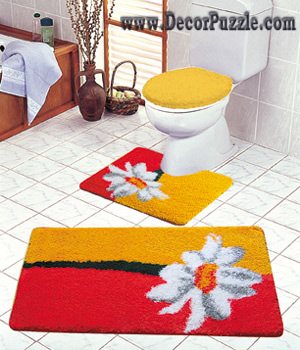 modern bathroom rug sets, bathmats 2015 red and yellow bath rugs