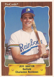 Jeff Barton 1990 Charleston Rainbows card