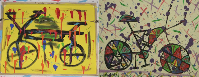 015 | Justin Lacche | Bicycle  (double-sided canvas) 16" x 20" mixed media