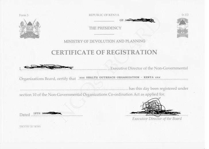 Requirements for Registration as an NGO in Kenya