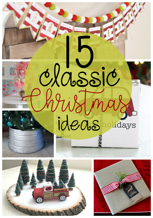 15 Classic Christmas Ideas at GingerSnapCrafts.com #Christmas #holiday #decor