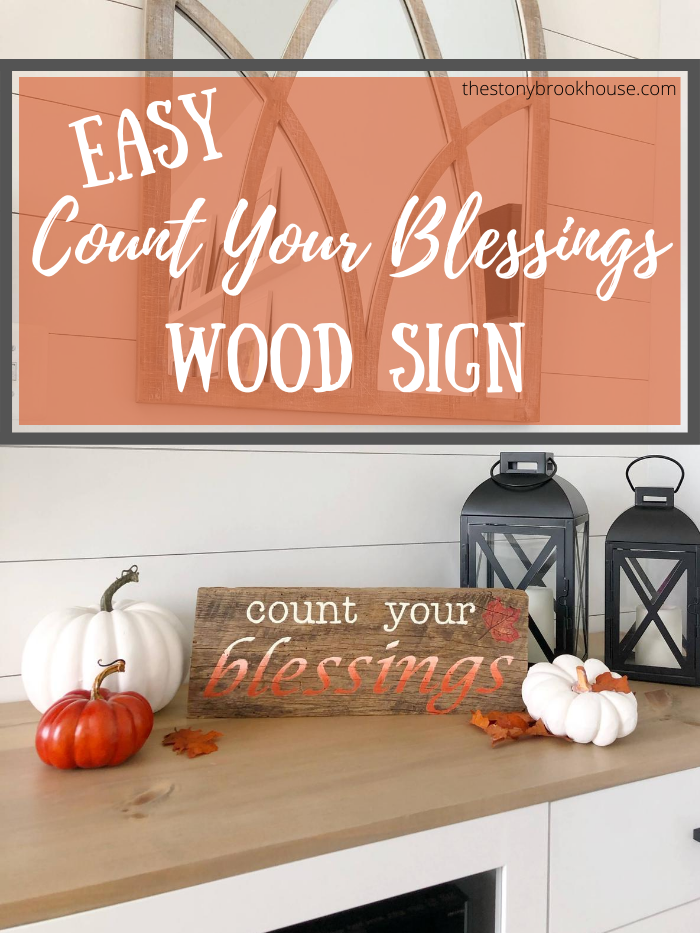 Easy Count Your Blessings Wood Sign