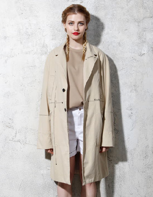 Notched Lapel Loose Fit Coat