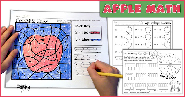 Apple Math Printables Counting Numbers 0-20