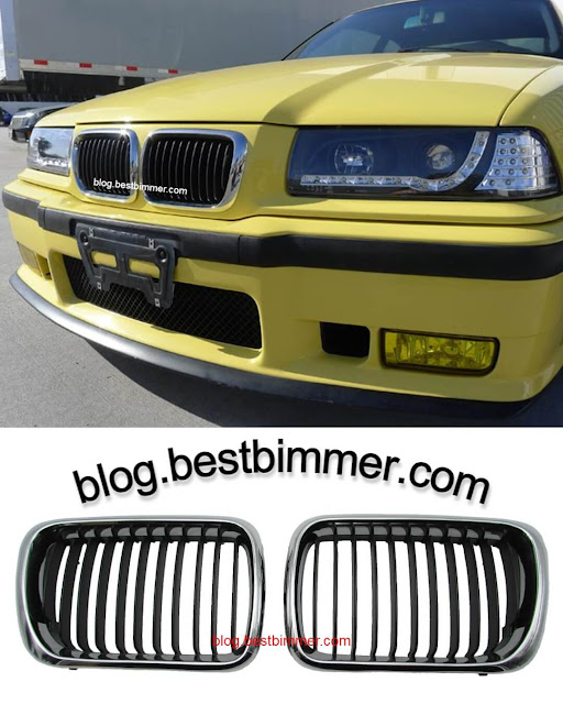 Grill BMW E36 Facelift Tahun 1997-1998 - Warna Hitam Chrome - Bahan ABS