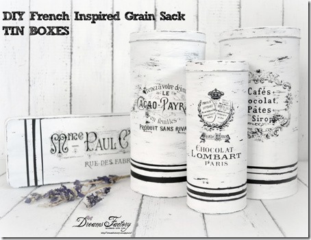 French Grain Sack Tin Boxes