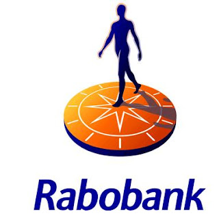 Rabobank logo, compass, person, orange, offorange, strongblue, logo