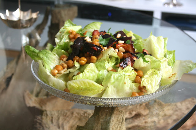 Lemon Chickpea and Sweet and Sour Aubergine Salad 