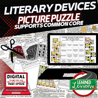 English, Literary Devices, Picture Puzzle, Test Prep, Test Review, Study Guide