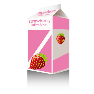 苺ミルクの紙パック デザイン Strawberry Milk Pack イラスト素材