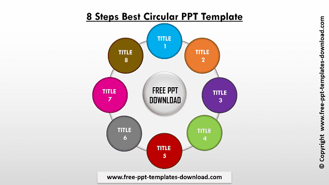 8 Steps Best Circular PPT Template Download
