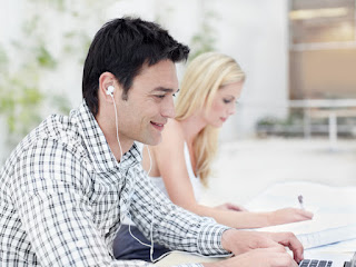 use of headphones in office space