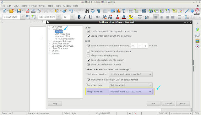 Cara Mengganti Format File Default LibreOffice