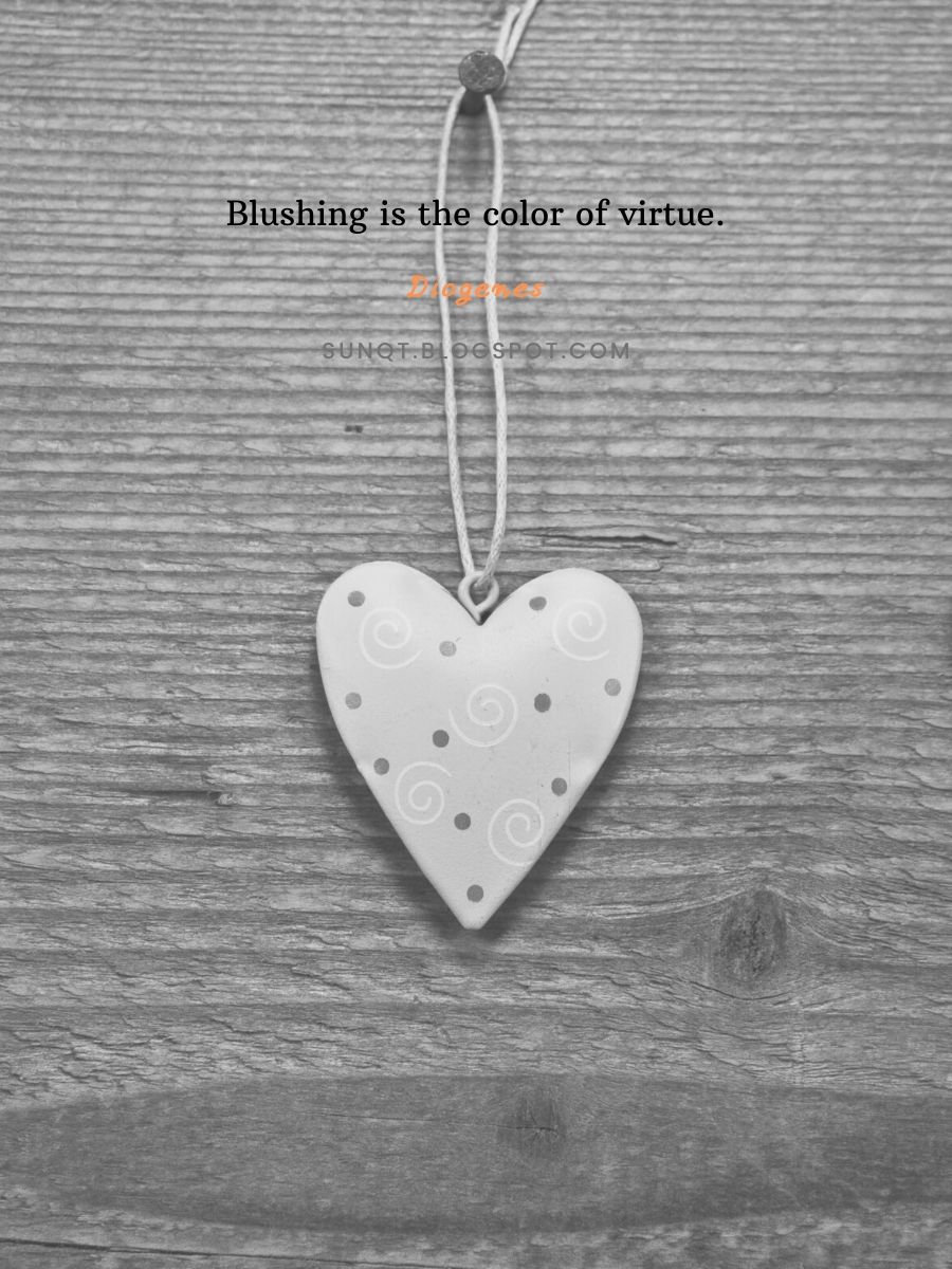 Love Quotes - Blushing is the color of virtue. – Diogenes