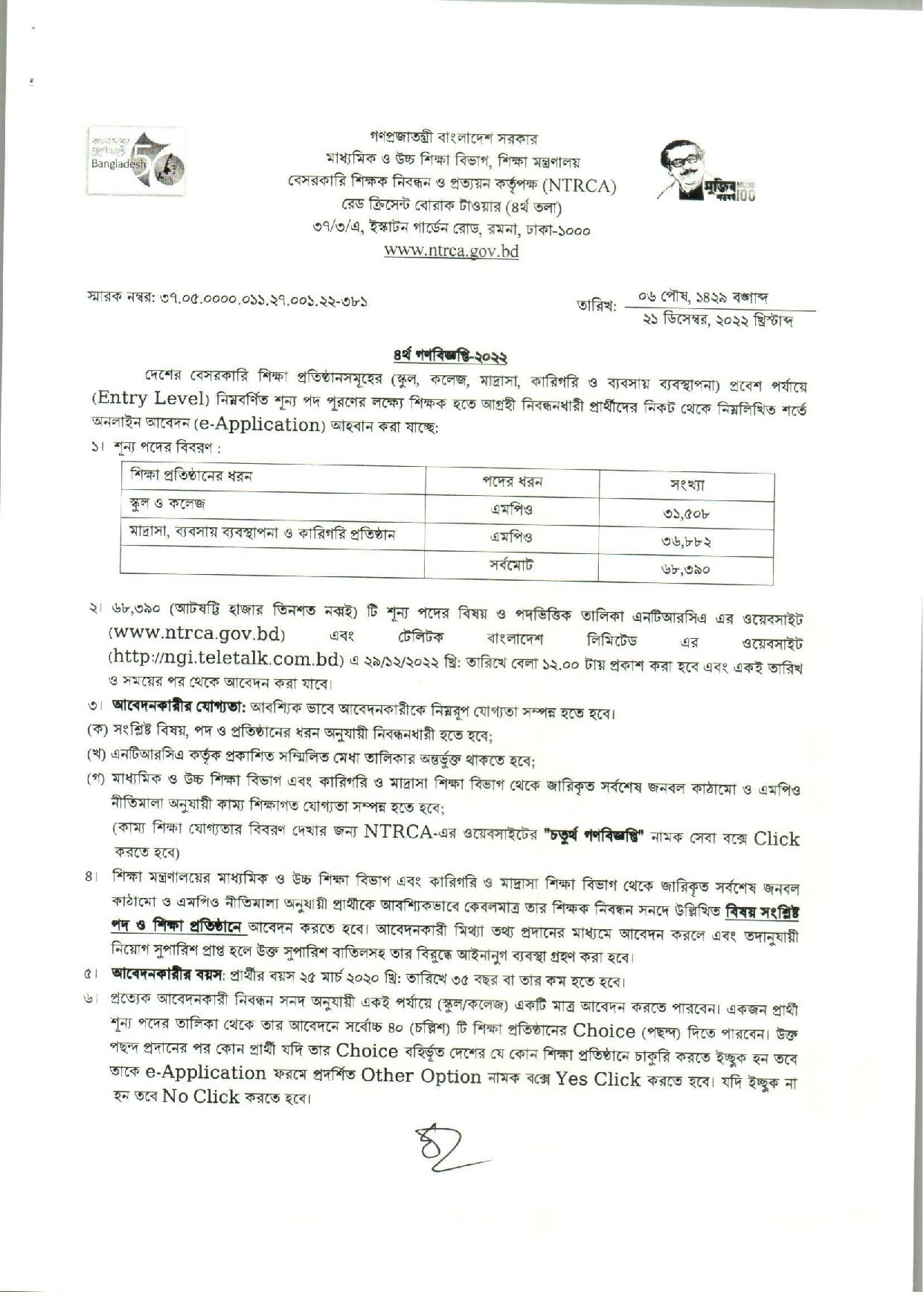 NTRCA Job Circular 2022