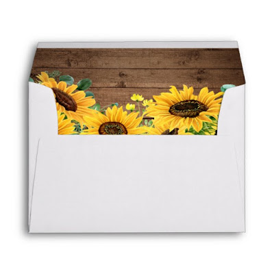  Rustic Wood Sunflowers with Return Address 5x7 Envelope