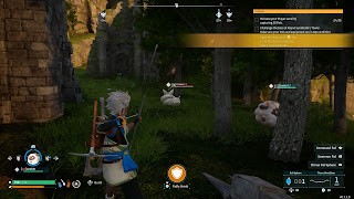 The player targets a Cremis with a Three Shot Bow in Palworld.