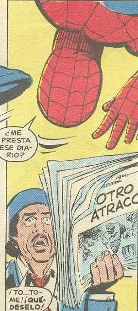 spiderman gorroneando el periódico