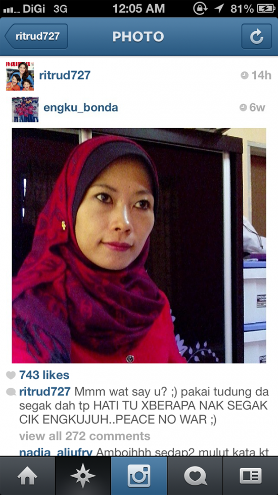 Gambar Wanita di Instagram kutuk Rita Rudaini sudah Tua 