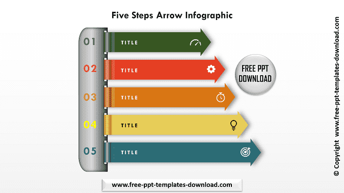 Five Steps Arrow Infographic Download