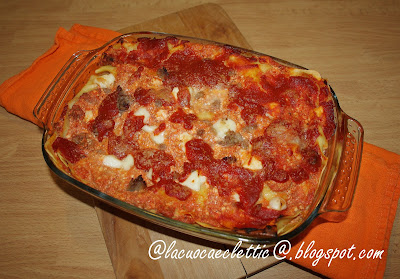 Lasagne napoletane con ricotta, mozzarella di bufala e salsicce