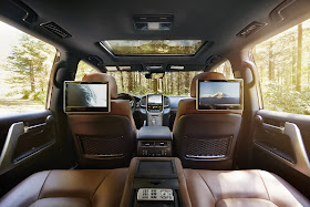 View from rear seats in 2019 Toyota Land Cruiser