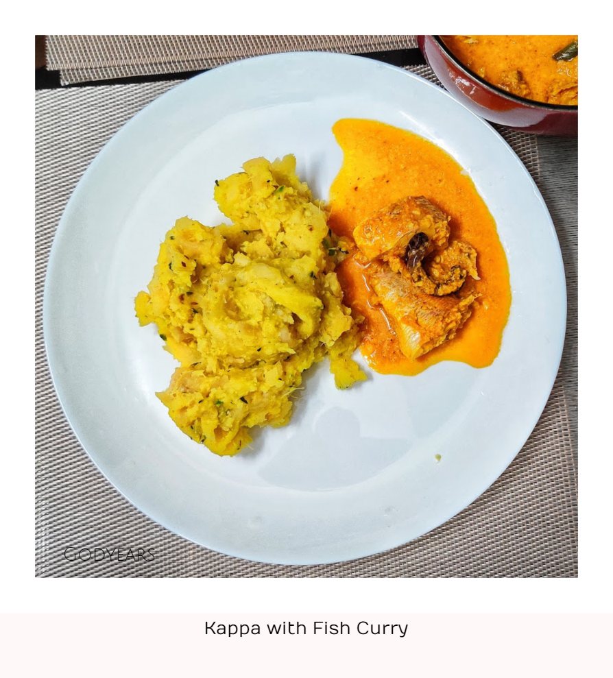 Kerala breakfast - kappa with fish curry