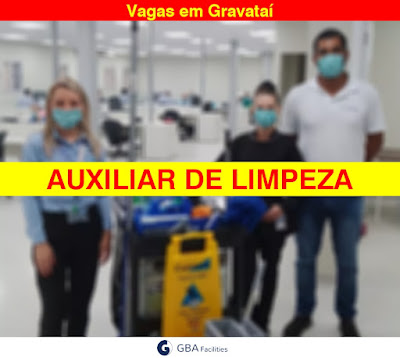 Empresa abre vagas para Auxiliar de Limpeza em Gravatí