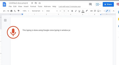 Google voice typing for windows PC