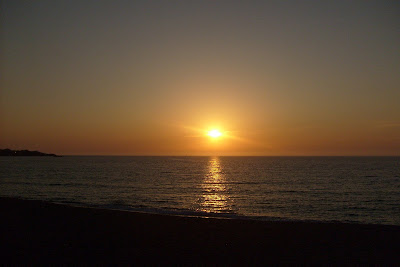 coucher de soleil sur Aregno plage