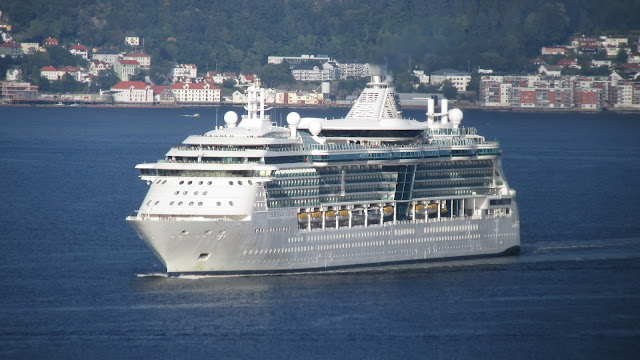 Royal Caribbean cruise ship Serenade of the Seas in Bergen, Norway; Fjords cruise