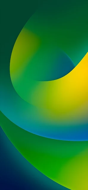 Download iOS 16 Green & Yellow Abstract 4K Wallpaper – Vibrant Gradient Background