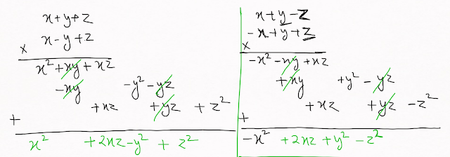 Simplify: (x+y+z) (x-y+z) + (x+y-z) (-x+y+z) - 4zx Class 8 math By Updateans Ankit sarawgi