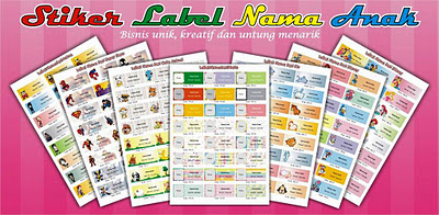 Digital Printing Stiker  label Nama  Anak