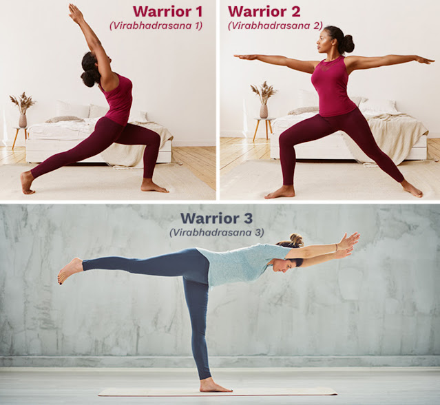 Warrior poses Variations-1-2-3