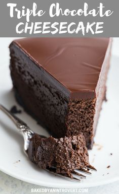 Triple Chocolate Cheesecake with an Oreo crust and a rich chocolate glaze is a decadent dessert that is ultra creamy and smooth.