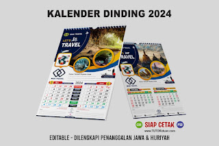 Desain Kalender Dinding 2024 2 Bulan CDR PSD