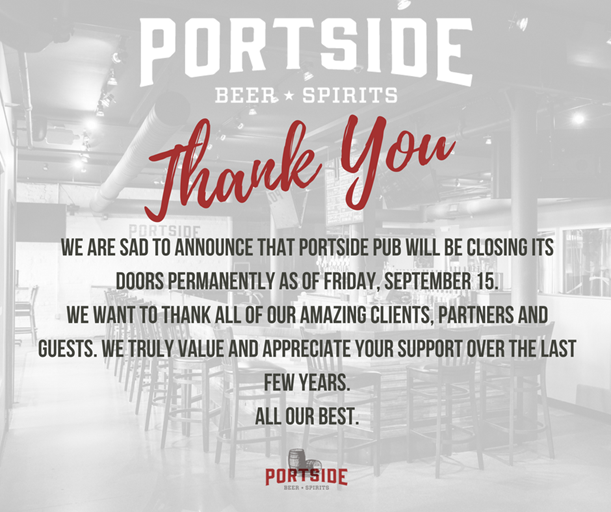 Portside Beer & Spirits Closing It’s Doors