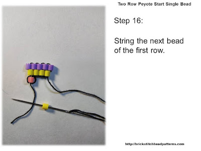 Click the image to view the Two Row or Peyote Start beading tutorial image larger.