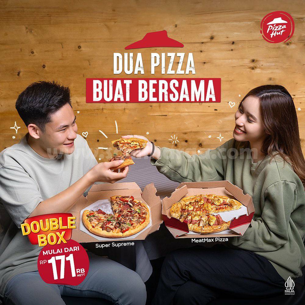 Promo PIZZA HUT Paket DOUBLE BOX – Beli 2 Pizza mulai 171RB*