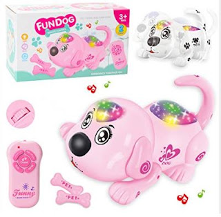 Orland Electronic Pet Dog Interactive Puppy Cartoon Walking Robot Dog Baby Toys Remote Control Robot Dog Toy Toddler Kids Girl Toys Tumbling, Clapping Hands, Bowing,Music (Pink)