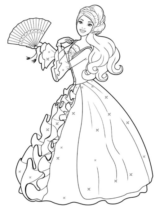 8 Printable Barbie Princess Coloring Pages >> Disney  